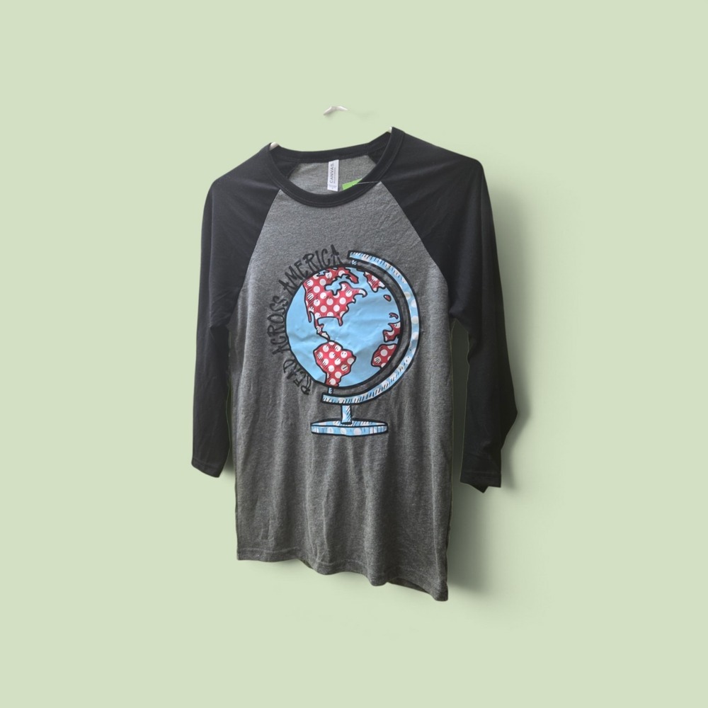 Read Across America Raglan Baseball Tee Grey Black 3/4 Sleeve Size Small